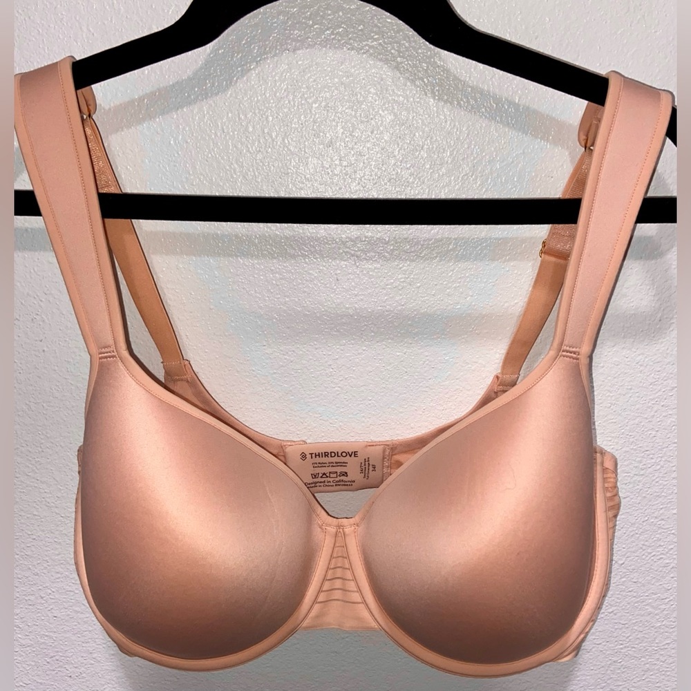 EUC Third Love 24/7 Seamless Stripe Full Coverage Bra 34F